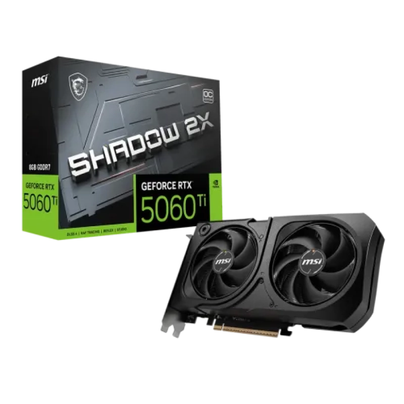 MSI GeForce RTX 5060 Ti 8G SHADOW 2X OC PLUS 8GB GDDR7 Graphics Card